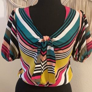 Express color stripped blouse size small